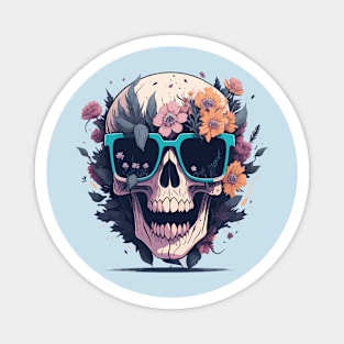 Pastel Flower Skull Magnet